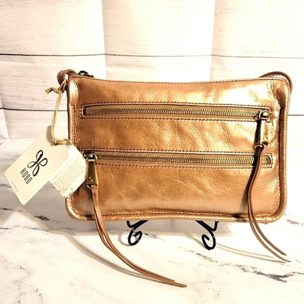 NWTs HOBO 'Mission' Cameo Metallic Leather Crossbody & Shoulder Bag